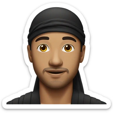 hispanic man with a black durag sticker