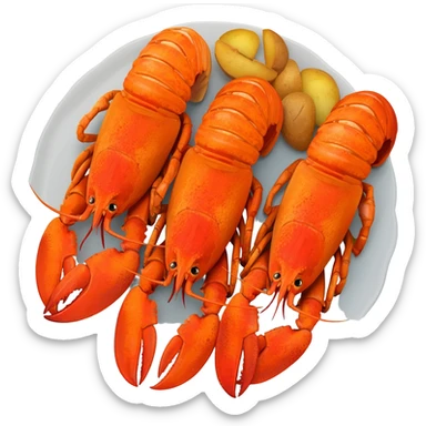 Three lobsters with potatos and carrots bakes sticker