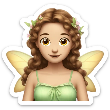 pretty fairy with brown hair sticker