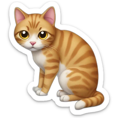 cat typing on a computer sticker