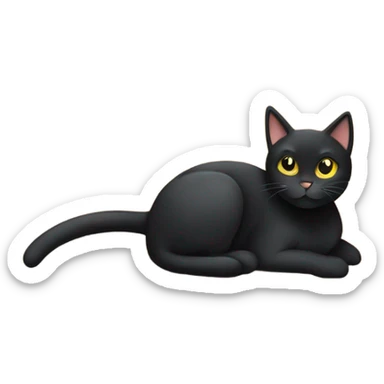Black cat chilling on a beach  sticker