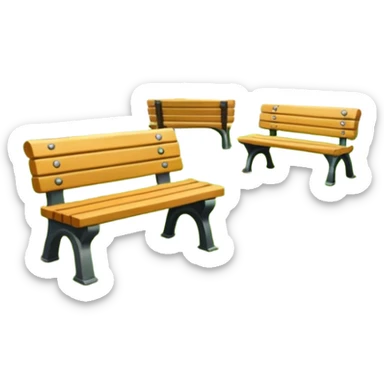 park with benches sticker