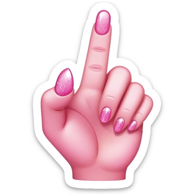 Pink sparkling middle finger sticker