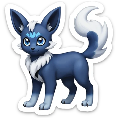 Absol-Meowstic-Umbreon-Fakémon-hybrid-creature (full body)  sticker