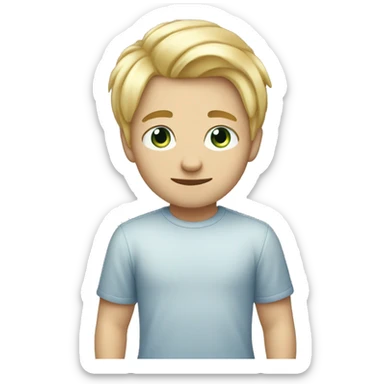 full body boy blue eyes blonde hair crawling sticker