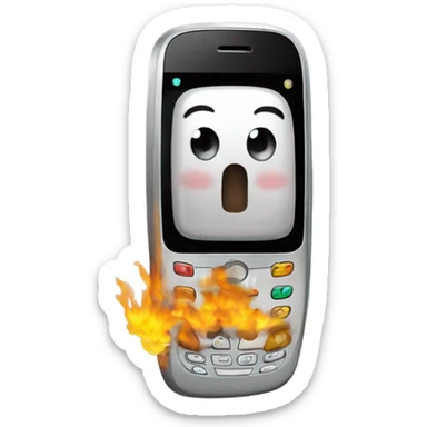 Celular prendido fuego sticker