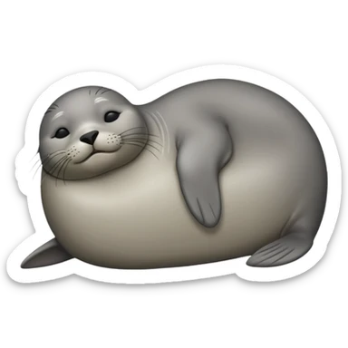 Sleepy seal sticker