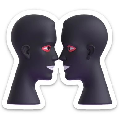 two speaking heads facing each other sticker