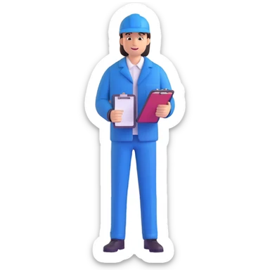 freight forwarding agent with clipboard and shipping containers sticker