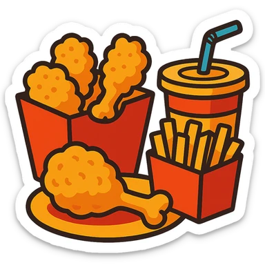 fried chicken meal sticker