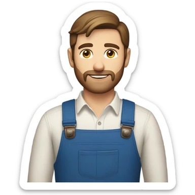 A male farmer, fair and short thin beard (brown hair and blue eyes ) sticker