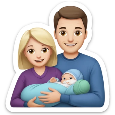 husband wife baby sticker