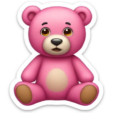 Pink teddy bear sticker