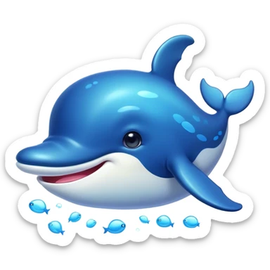 Cinematic Cute Humpback Whale Portrait Emoji, Head tilted playfully and inquisitively, featuring a softly rounded body with bright, sparkling eyes and an adorably expressive mouth, Simplified yet irresistibly adorable features, highly detailed, glowing with a warm, ocean-blue glow, high shine, affectionate and gentle, stylized with a touch of whimsical aquatic charm, soft glowing outline, capturing the essence of a friendly and endearing whale that seems as if it could sing its way into your heart! sticker