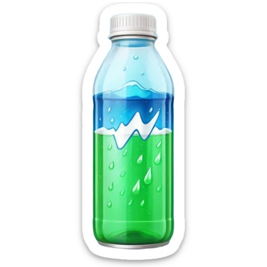 energy drink plastic bottle green electric sticker