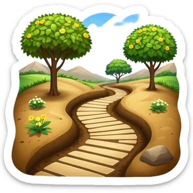 A nature pathway with sunlight sticker