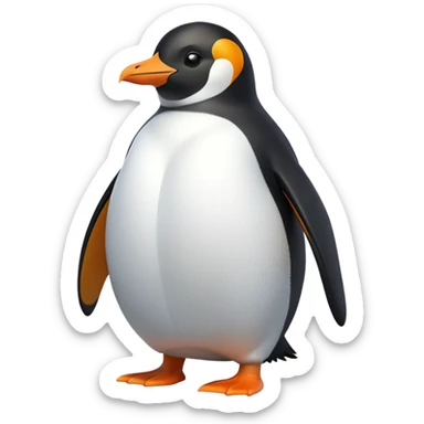 cinematic-penguin-realistic-full-body-standing-emoji,-plump-body-balanced-with-tiny-wings-tucked-close,-sleek-black-and-white-feathers-smoothly-layered,-head-tilted-dramatically,-bright-orange-beak-glinting-in-the-arctic-sun,-simplified-yet-realistic-focused-features,-highly-detailed,-glowing-with-an-almost-sarcastic-glow

 sticker