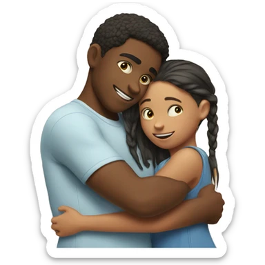 brother hugging sister  sticker