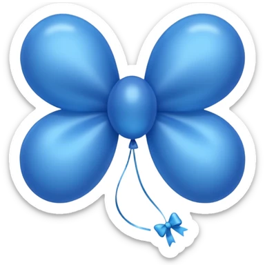 Make a cute balloon type fluffy bow of blue colour  sticker