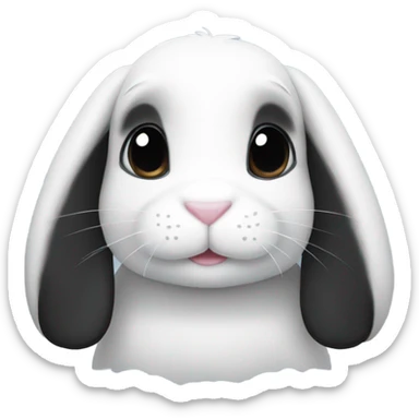 White and black bunny  sticker