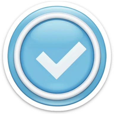 light blue circle  with white check mark in the middle  sticker