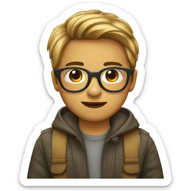 NIÑO GUERO CON LENTES DE CONTACTO sticker