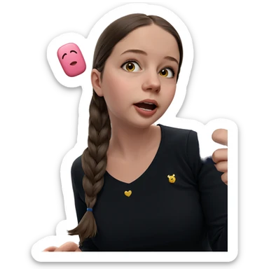 girl with phone in hand sticker