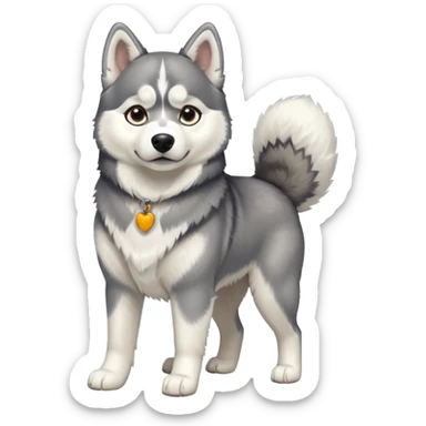 full body of husky, front view sticker