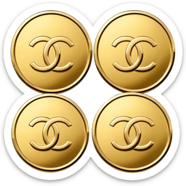 3 chanel coins sticker