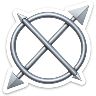 iOS-style emoji of a chain link with an arrow overlay, conveying the idea of strategic connection and movement, minimalist bold sticker