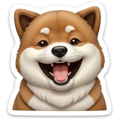 akita dog laughing sticker