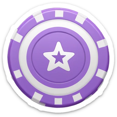 Pastel purple poker chip with a star in the middle  sticker