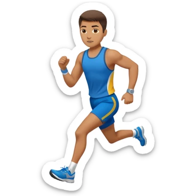 businessman running a marathon sticker