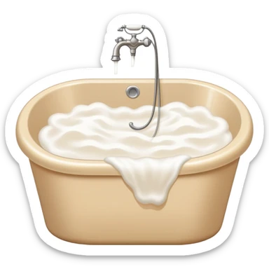 Beige bath with white foam aesthetic  sticker