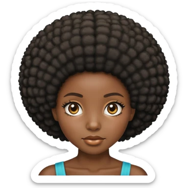 back of african girls head sticker