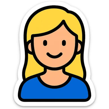 a woman, lineal color icon with black outlines, different expression sticker