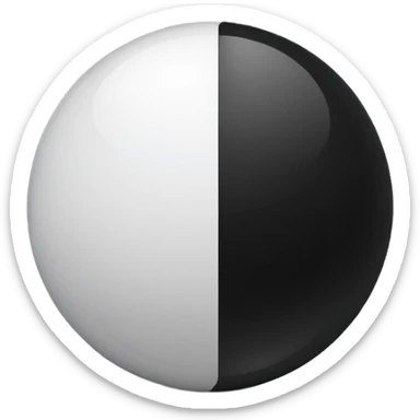 create an image that symbolizes the black and the white, like a dichotomy sticker