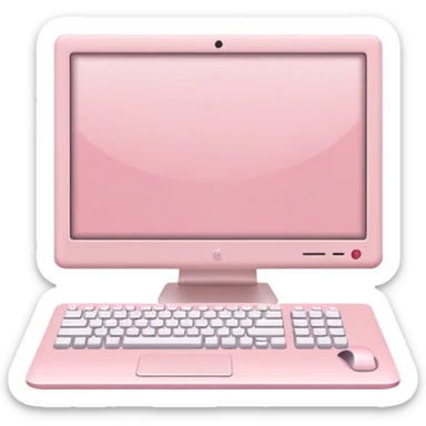 pastel pink desktop computer  sticker