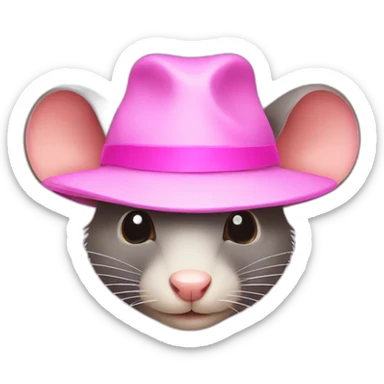 2 rats in pink hats sticker