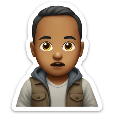 Angry south Asian baby boy face sticker