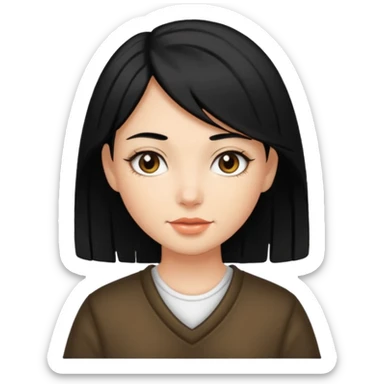 a girl with black hair and Carmel highlights  sticker