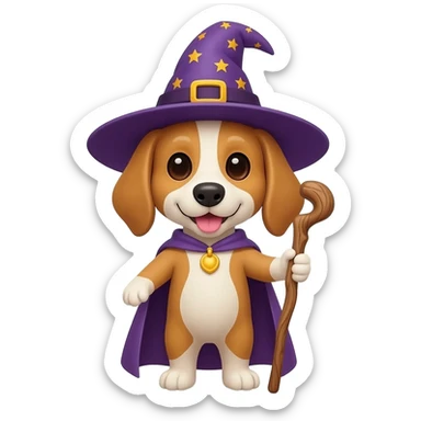 Dog wizard sticker