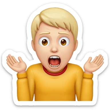 An iPhone emoji of someone screaming while choking themselves  sticker