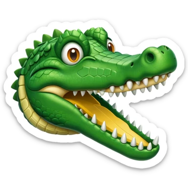 crocodile face and plane sticker