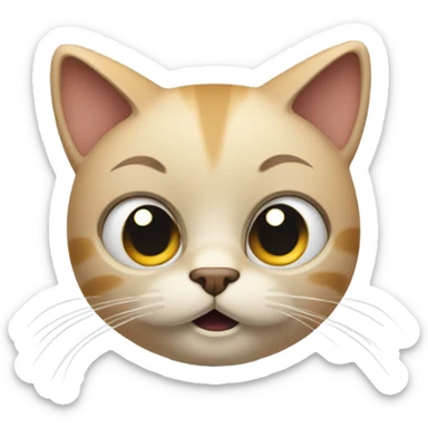 Cat face with arms out confused  sticker