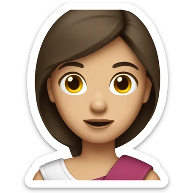 brunette Girl with broken arm in a sling sticker