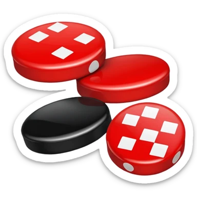 Two Checkers Pieces, one red and one black. sticker