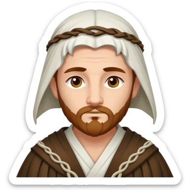 Welsh druid in white robes sticker