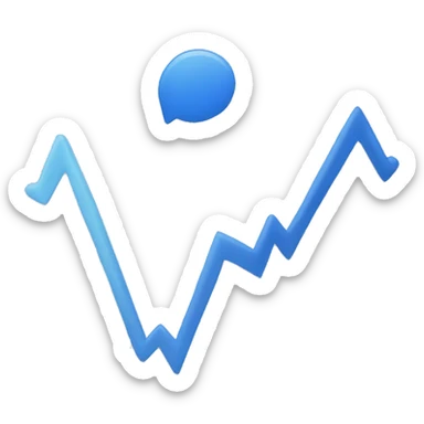 blue chart increasing sticker