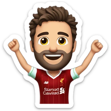 Diego jota celebration with Liverpool kit sticker